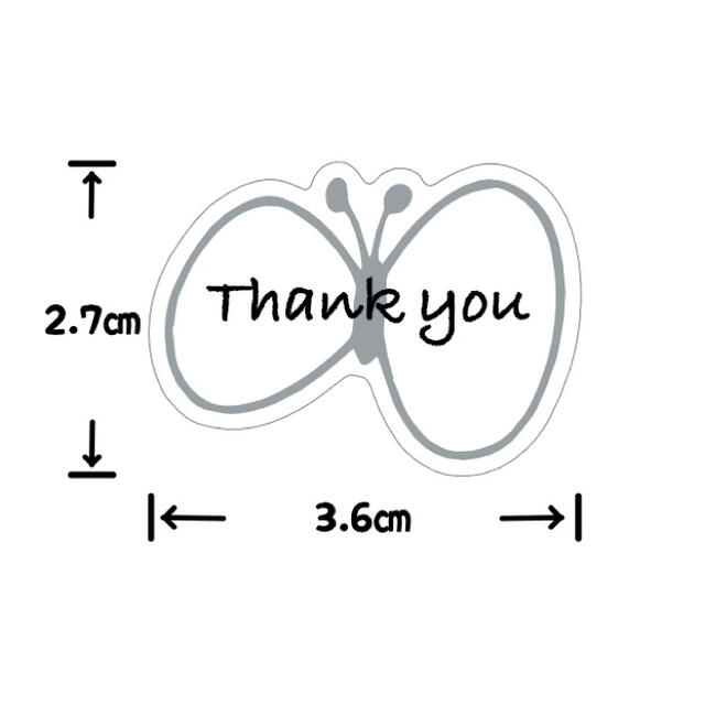 サンキューシール ちょうちょ型 48枚 ハンドメイドの文具/ステーショナリー(カード/レター/ラッピング)の商品写真