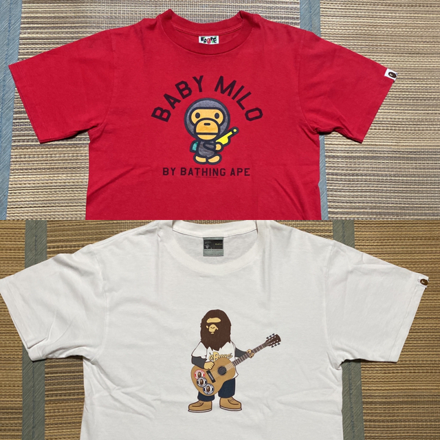 A BATHING APE(アベイシングエイプ)のAPE BAPE KAWS BABY MILO tシャツ 赤　ギター メンズのトップス(Tシャツ/カットソー(半袖/袖なし))の商品写真