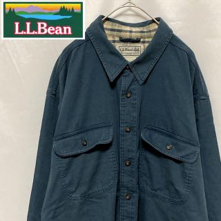 エルエルビーン(L.L.Bean)のL.L.BEAN エルエルビーン 肉厚 ワークシャツ ネイビー XL アウトドア(シャツ)