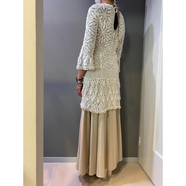 古着 ビンテージ 70s ロング ワンピース ニット 鍵編み | yasbil.org