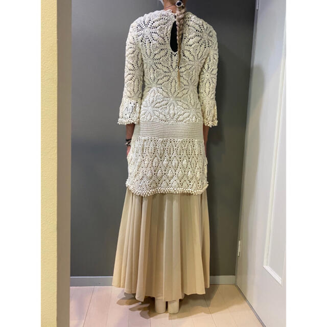 古着 ビンテージ 70s ロング ワンピース ニット 鍵編み | yasbil.org