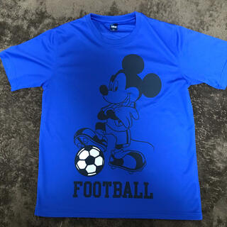 ディズニー(Disney)のDisneyミッキー　サッカー　tシャツ 青　速乾生地　フットサル　送料無料(Tシャツ/カットソー(半袖/袖なし))