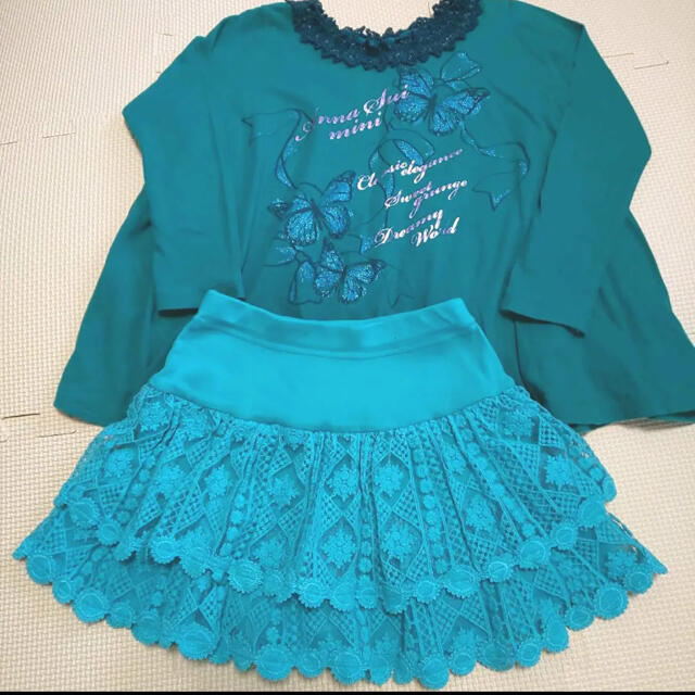 ANNA SUI mini(アナスイミニ)のアナスイミニ　120 上下セット キッズ/ベビー/マタニティのキッズ服女の子用(90cm~)(Tシャツ/カットソー)の商品写真