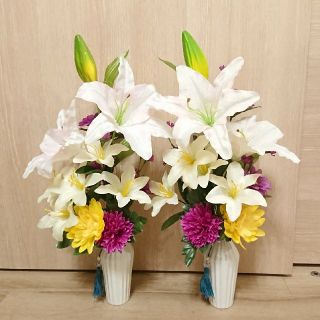 新品！花瓶つき　仏花！木箱つき！ギフトにお土産に！造花　お仏壇　お供え！帰省(その他)