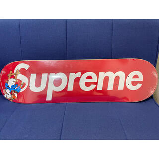 シュプリーム(Supreme)のSupreme smurfs スケートボード デッキ　スケボー　スマーフ 赤(スケートボード)