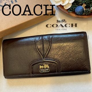 コーチ(COACH)の【美品】COACH オールドコーチ 長財布　ダークブラウン(財布)