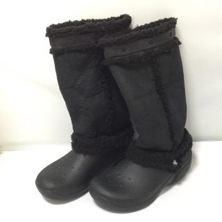 クロックス(crocs)の【送料込★入手困難】W8 クロックス ブーツ ナディア 黒(ブーツ)