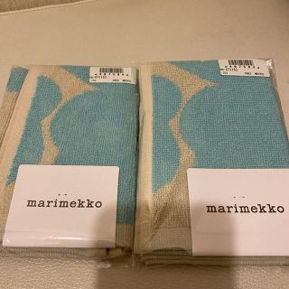 マリメッコ(marimekko)のマリメッコ marimekko ミニタオル ウニッコ　unikko ブルー　2枚(ハンカチ)