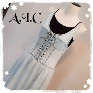 エーアイシー(A・I・C)のAICエーアイシー　レースアップコルセット/デニム/ノースリーブサマーワンピース(ロングワンピース/マキシワンピース)