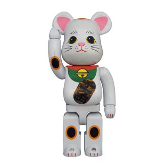 メディコムトイ(MEDICOM TOY)のBE@RBRICK 招き猫 白メッキ 発光 400％(その他)