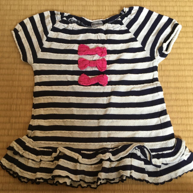 ボーダー　ワンピース　100 値下げ キッズ/ベビー/マタニティのキッズ服女の子用(90cm~)(ワンピース)の商品写真