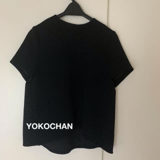 ヨーコチャン(YOKO CHAN)の【美品】yokochan ヨーコチャン　レアな半袖  トップス  ブラック　38(シャツ/ブラウス(半袖/袖なし))