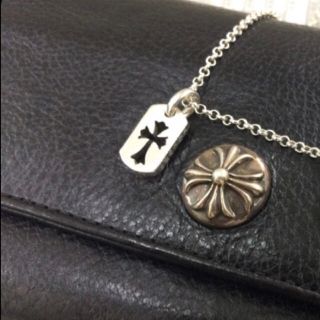 クロムハーツ(Chrome Hearts)のCHROME HEARTS  ドックタグ カットアウトクロス　チェーン付き(ネックレス)