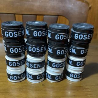 ゴーセン(GOSEN)のGOSEN グリップテープ 黒色 8個 白色 8個 ★最安値★ テニス (バドミントン)