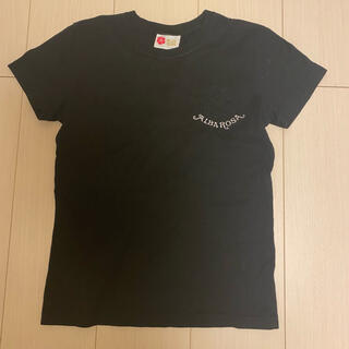アルバローザ(ALBA ROSA)のアルバローザ　ハイビスカスメッシュ　半袖Tシャツ 黒　シルバーロゴ(Tシャツ(半袖/袖なし))