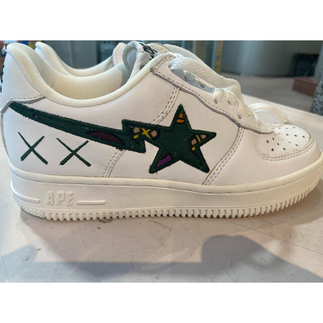 マリナボーダー ☆新品☆ APE bapesta ホワイト ブラック レザー 26cm