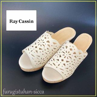 レイカズン(RayCassin)のRay Cassin レイカズン/花柄タッチコルクヒールパンプス/Lサイズ(サンダル)