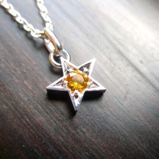 仁尾彫金『プラチナ一つ星イエローサファイヤペンダント』ハンドメイド384b(ネックレス)