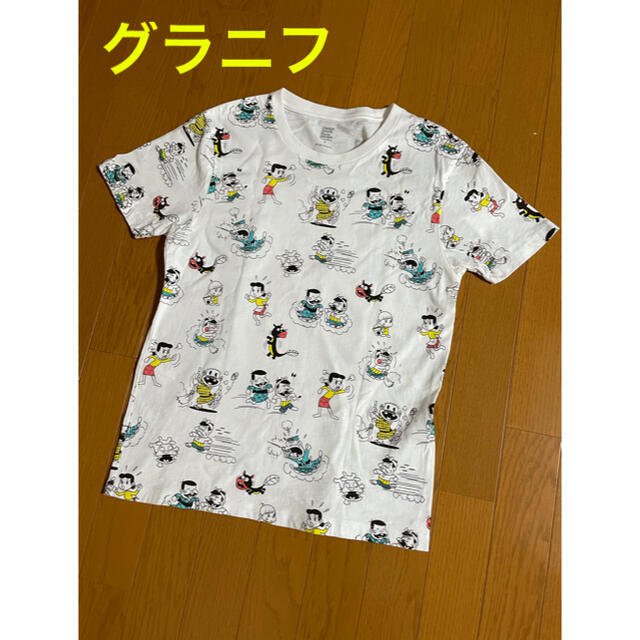 Design Tshirts Store graniph(グラニフ)のグラニフ  バカボン柄Ｔシャツ　S レディースのトップス(Tシャツ(半袖/袖なし))の商品写真