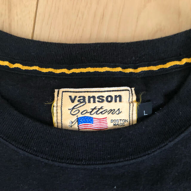 VANSON Tee バンソン 黒 半袖 Tシャツ L 2