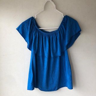 ザラキッズ(ZARA KIDS)のZARA girl ザラ　ブルーオフショルカットソー　140(Tシャツ/カットソー)