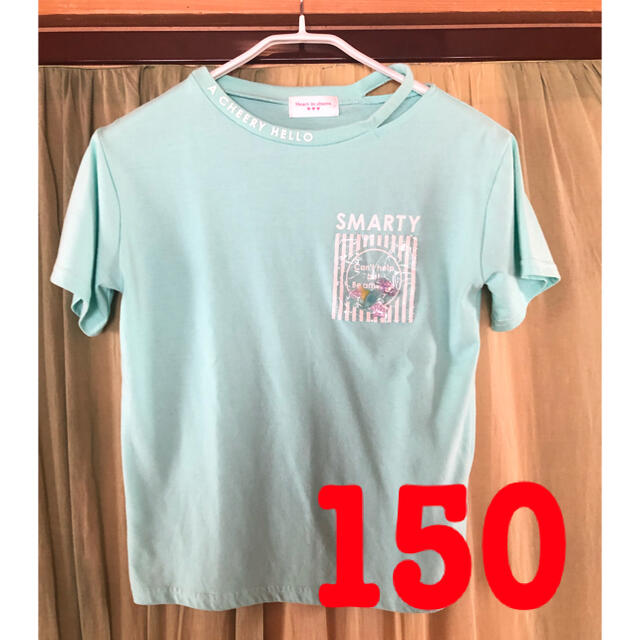 女の子　ミントグリーン　Tシャツ　150 キッズ/ベビー/マタニティのキッズ服女の子用(90cm~)(Tシャツ/カットソー)の商品写真