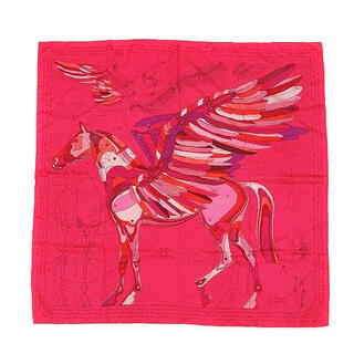 エルメス(Hermes)のエルメス LE PEGASE DHERMES カレ90 スカーフ ピンク(バンダナ/スカーフ)