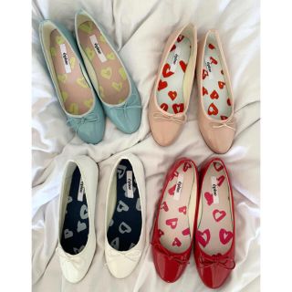 épine Heart lining ballet shoes（blue）(バレエシューズ)