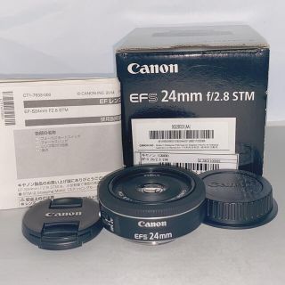 キヤノン(Canon)の【美品】Canon EF-S 24mm F2.8 STM パンケーキレンズ　(レンズ(単焦点))