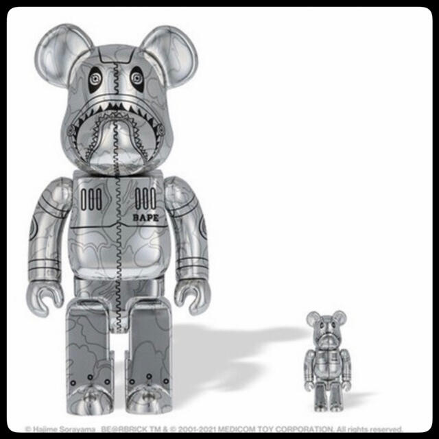 MEDICOM TOY(メディコムトイ)のBAPE®SHARK X HAJIME SORAYAMA X BE@RBRICK エンタメ/ホビーのフィギュア(その他)の商品写真