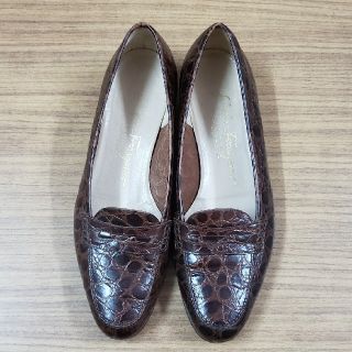 サルヴァトーレフェラガモ(Salvatore Ferragamo)のSalvatore Ferragamo⭐ローファー⭐クロコ⭐茶色⭐7 1/2(ローファー/革靴)