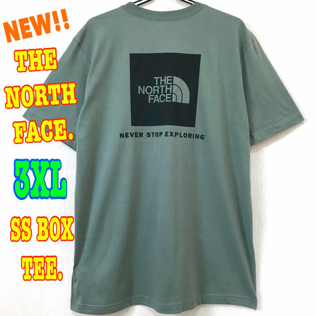 THE NORTH FACE(ザノースフェイス)のレアカラー  ♪ ノースフェイス  BOX Tシャツ モスグリーン 3XL 4L メンズのトップス(Tシャツ/カットソー(半袖/袖なし))の商品写真