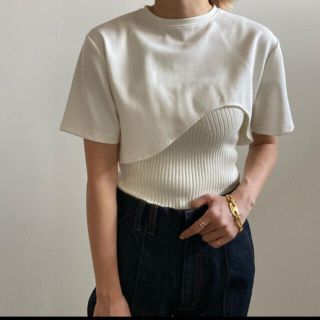 アメリヴィンテージ(Ameri VINTAGE)のAMERI MEDI KNIT BUSTIER COMBI TEE(Tシャツ(半袖/袖なし))