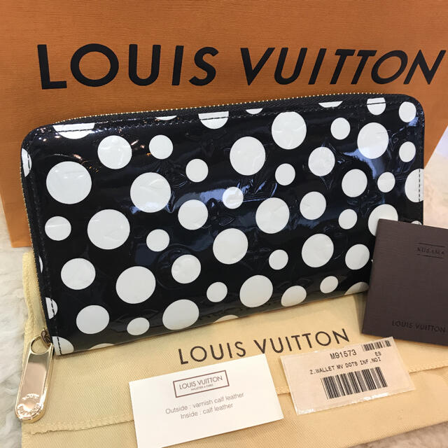憧れ LOUIS 黒x白 ドット ジッピーウォレット 草間彌生コラボ ☆未使用