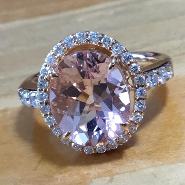 Tomo様専用⭐️3.5ct ❗️モルガナイト✨ダイヤ✨リング✨９号✨簡易鑑別 レディースのアクセサリー(リング(指輪))の商品写真