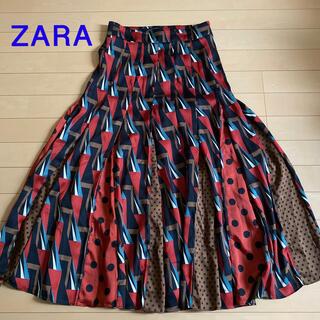 ザラ(ZARA)のZARA 幾何学模様スカート　ロングスカート　レディース　XS(ロングスカート)
