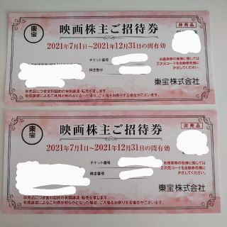 ★送料無料 追跡匿名★ 東宝  株主優待券 2枚(その他)
