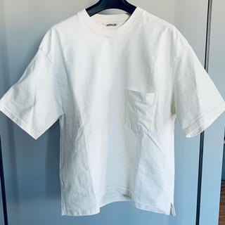 コモリ(COMOLI)の スタンドアップTシャツ　白　サイズ3(Tシャツ/カットソー(半袖/袖なし))