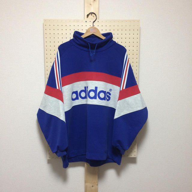 adidas(アディダス)の90s 古着 アディダス ハイネックスウェット トリコカラー メンズのトップス(スウェット)の商品写真