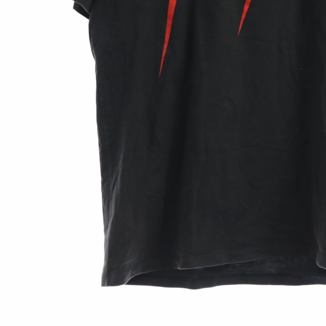 グッチ 半袖Tシャツ カットソー プリント ロゴ L ブラック ホワイト レッド