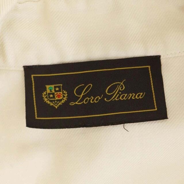 ロロピアーナ シャツジャケット ウール シルク ベルト付き 46 オフホワイト