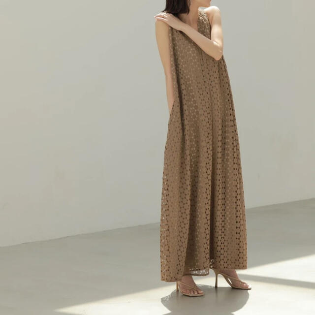 Ameri VINTAGE(アメリヴィンテージ)の[louren]geometry lace dress レディースのワンピース(ロングワンピース/マキシワンピース)の商品写真