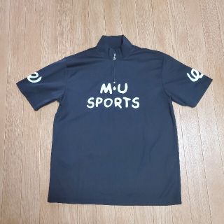 M.U SPORTS エムユースポーツ ポロシャツ  ゴルフ  メンズ 黒 L(ウエア)