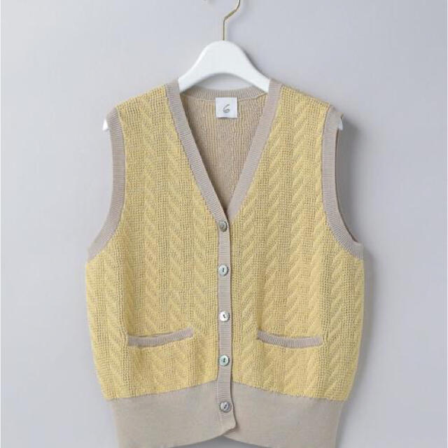 BEAUTY&YOUTH UNITED ARROWS(ビューティアンドユースユナイテッドアローズ)の＜6(ROKU)＞CABLE KNIT VEST/ベスト レディースのトップス(ベスト/ジレ)の商品写真