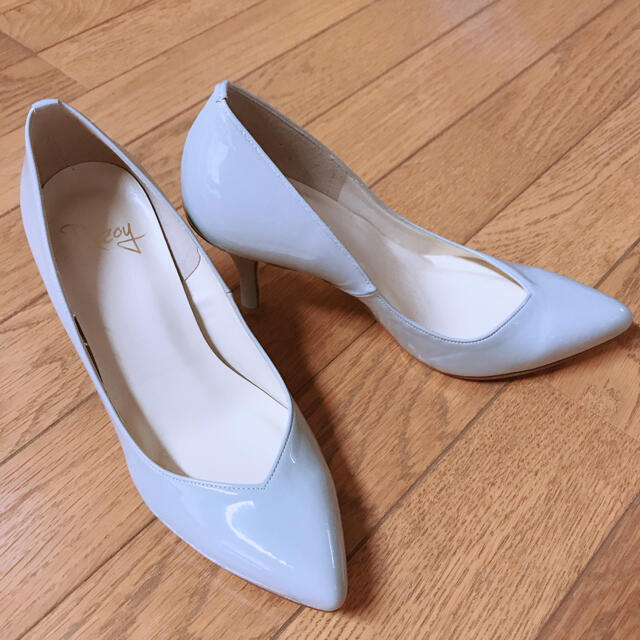 リゾイ 未使用 ホワイトグレー パンプス kR8MpywiUN