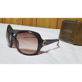 グッチ(Gucci)の正規良 レア グッチ インターロッキング GGロゴ グラマラスサングラス 黒 茶(サングラス/メガネ)