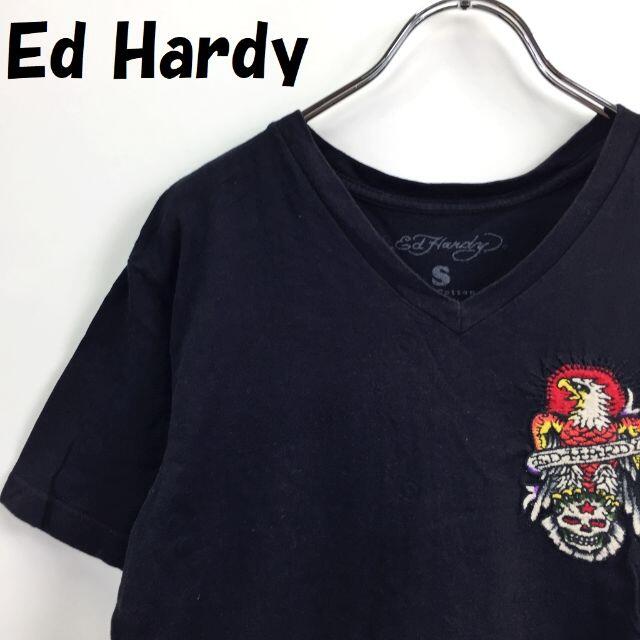 Ed Hardy(エドハーディー)の【人気】エドハーディー Vネック 半袖Tシャツ 刺繍 USA製 ブラック S メンズのトップス(Tシャツ/カットソー(半袖/袖なし))の商品写真