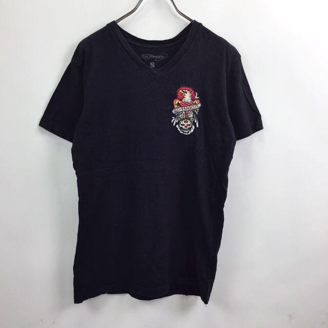 Ed Hardy(エドハーディー)の【人気】エドハーディー Vネック 半袖Tシャツ 刺繍 USA製 ブラック S メンズのトップス(Tシャツ/カットソー(半袖/袖なし))の商品写真