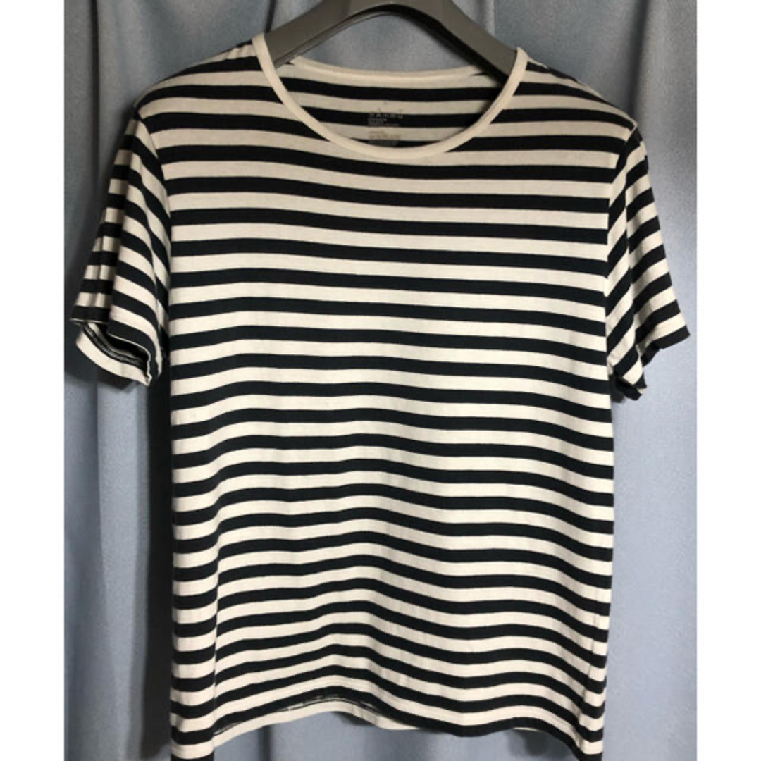 MUJI (無印良品)(ムジルシリョウヒン)の無印良品  ボーダーTシャツ Ｌ レディースのトップス(Tシャツ(半袖/袖なし))の商品写真