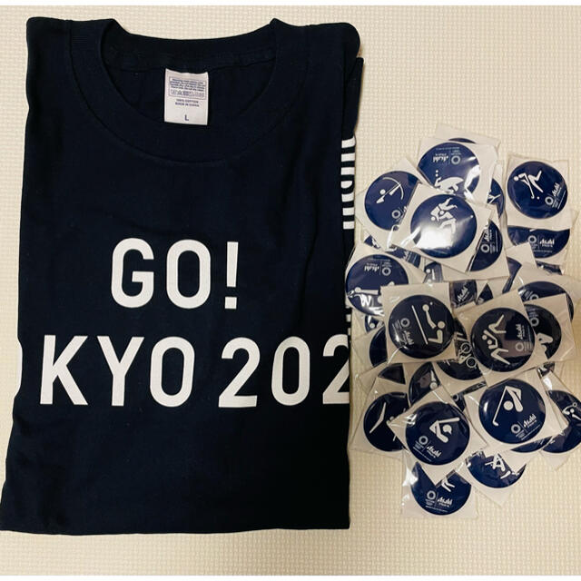 東京2020オリンピックの競技のピクトグラム缶バッジ全33種とTシャツのセット